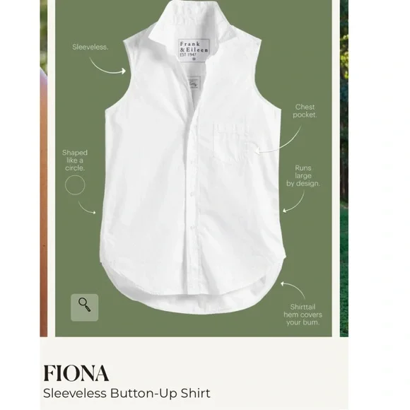 Frank & Eileen sleeveless linen blouse. EUC - Picture 7 of 11